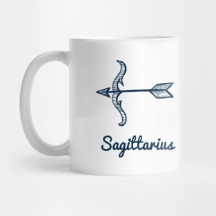 Sagittarius Zodiac Horoscope with Arrow Bow with Flower Sign and Name Mug